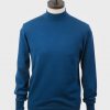 ART GALLERY CLOTHING MOD KNITWEAR Style TERENCE Sailor blue, long sleeved, knitted turtle neck with fold-back cuffs.