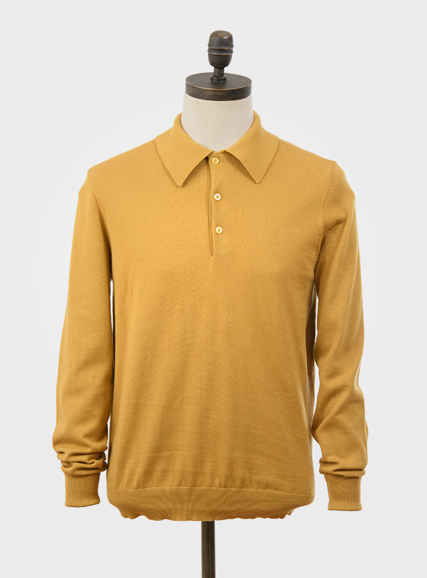 ART GALLERY CLOTHING ANDERS MUSTARD MOD SIXTIES MODERNIST IVY RETRO KNITWEAR POLO SHIRT