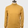 ART GALLERY CLOTHING MOD KNITWEAR Style TERENCE Mustard long sleeved, knitted turtle neck with fold-back cuffs.
