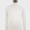 ART GALLERY CLOTHING MOD STYLE KNITWEAR TERENCE Off white, long sleeved, knitted turtle neck with fold-back cuffs.