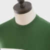 ART GALLERY CLOTHING SIXTIES MOD STYLE KNITWEAR SCENE Isle green, crew neck pullover with off white horizontal placed stripes on body front, back & sleeves.
